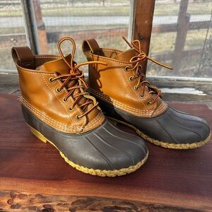 L.L. Bean Tan and Gray Ankle Boots